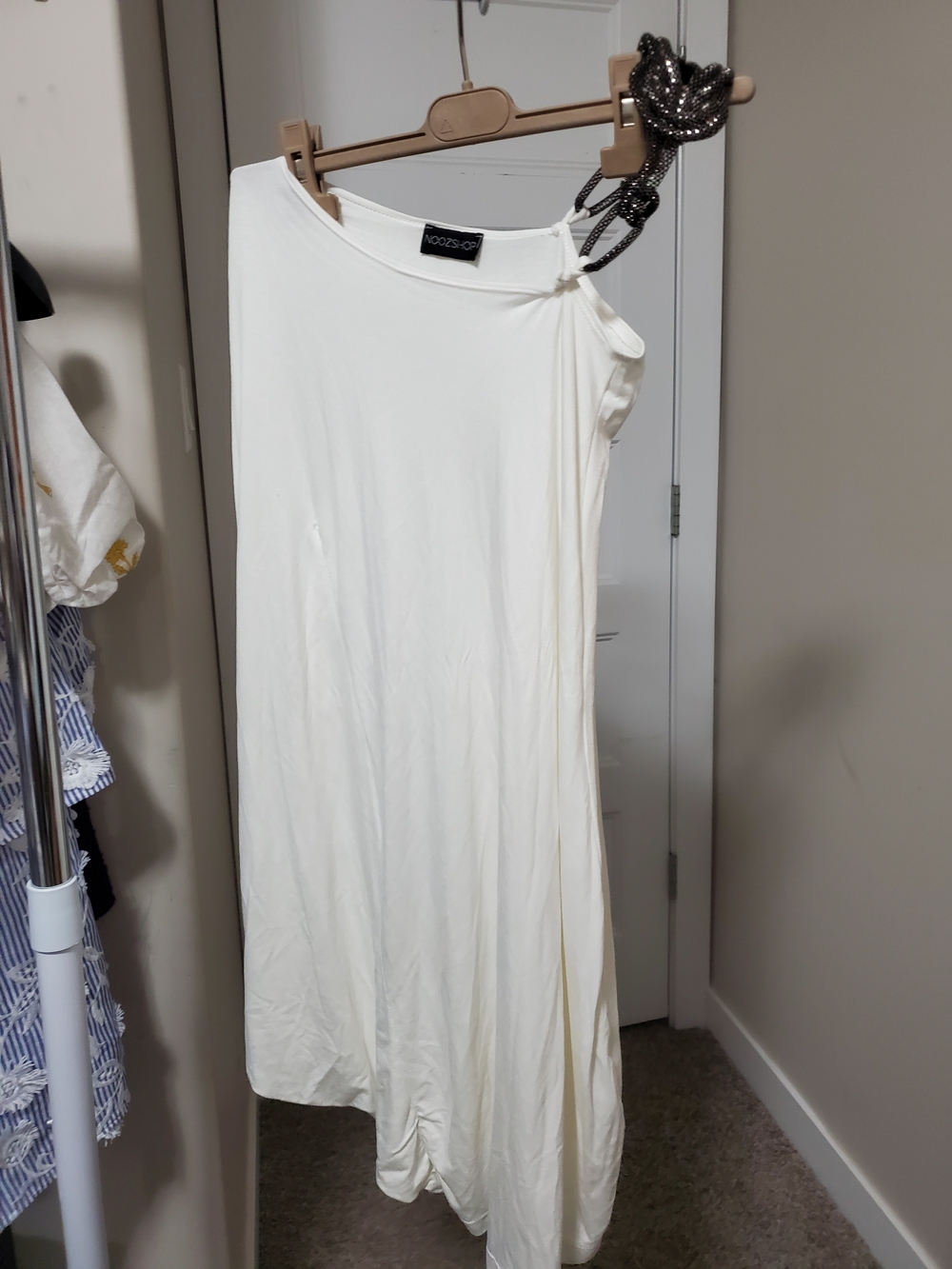 Off-White One-Shoulder Dress ptp 13-14 Inches